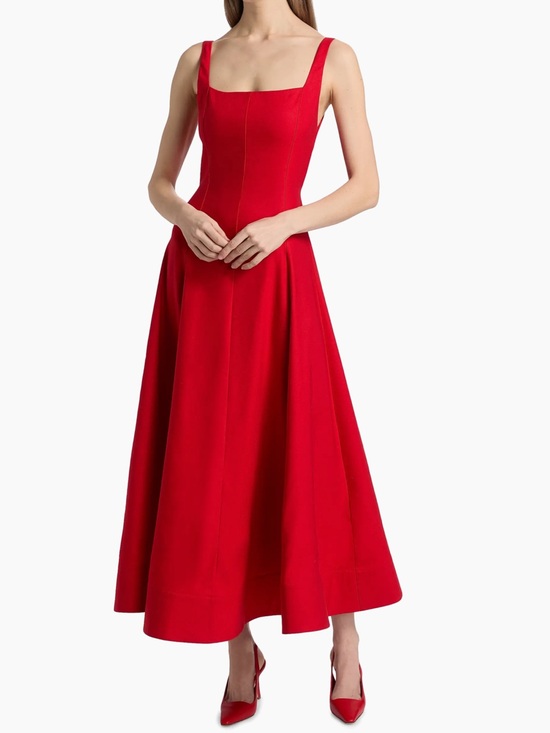 Ted Baker Dresses & Skirts - ♥️ Ted Baker Linen Blend Scarlet Square-Neck Midi Dress